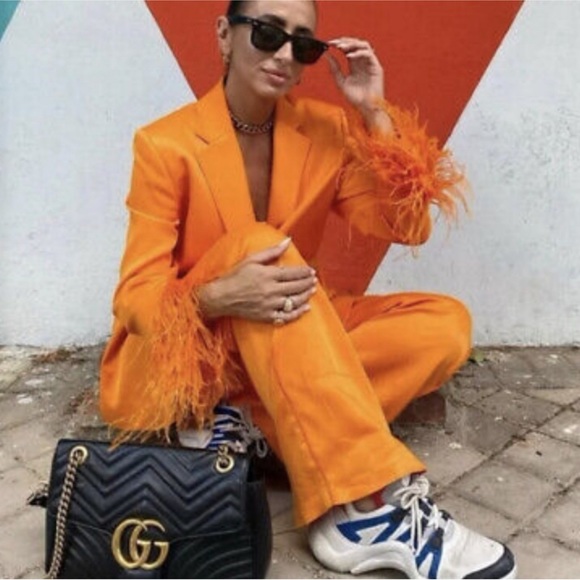 Zara Limited Edition Feathered Blazer Size M - Picture 14 of 17